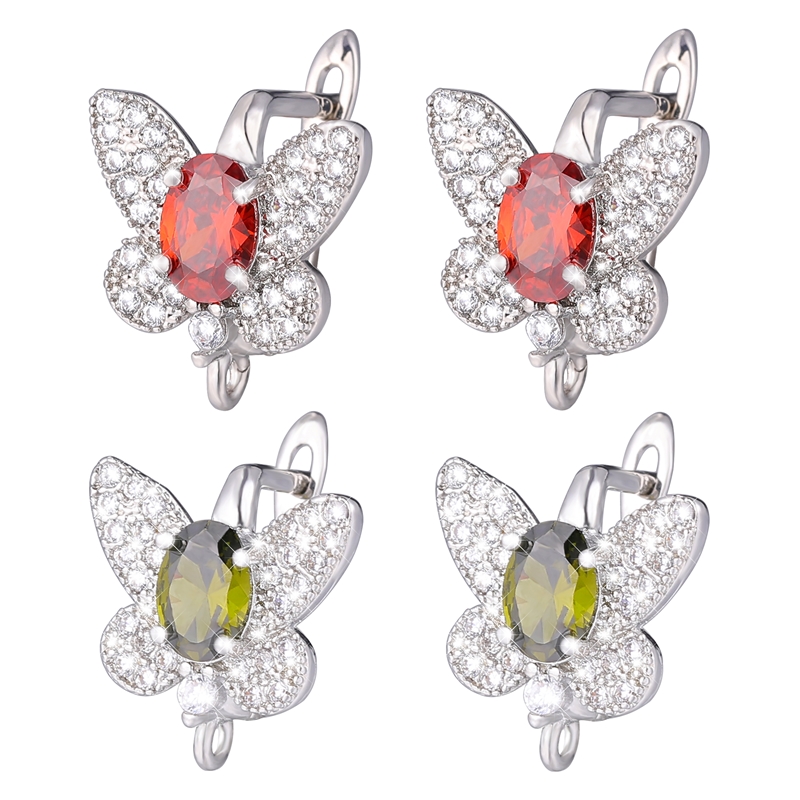 Embroidery Craft - Juya-pendientes de mariposa chapados en oro