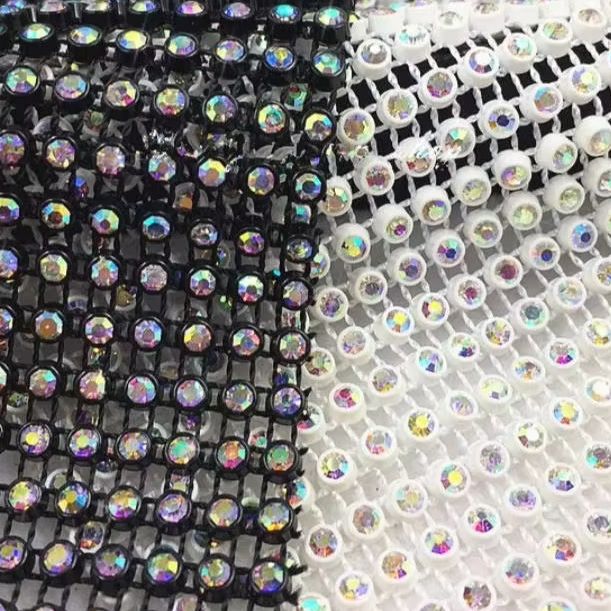 Crystal Mesh Fabric - 24 Filas de Malla de Diamantes