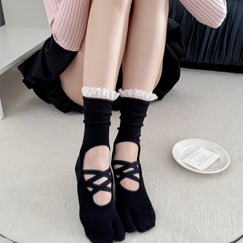Calcetines de yoga con borde d - Embellish Knit reseña y precio