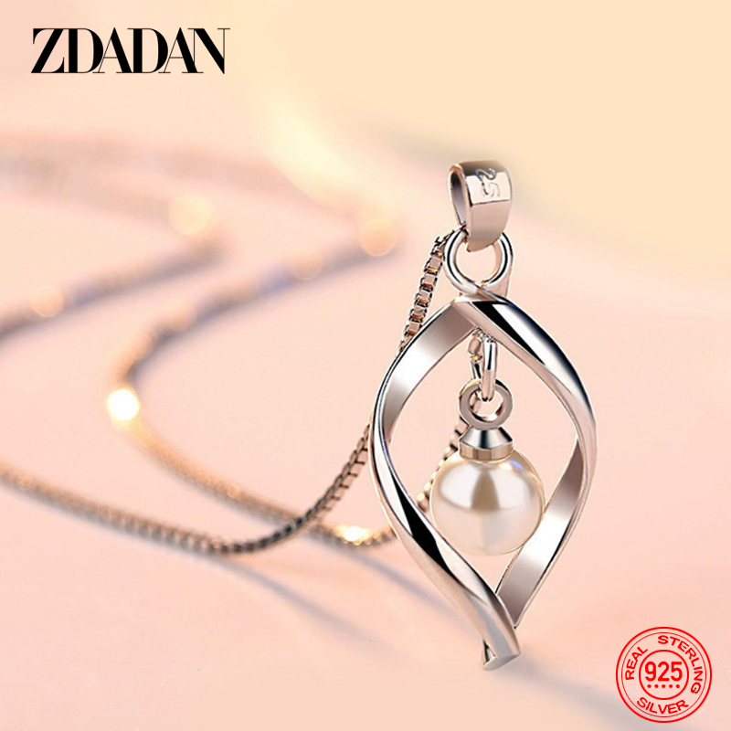 ZDADAN-collar con colgante de  - Pearl Trim Chain reseña y precio