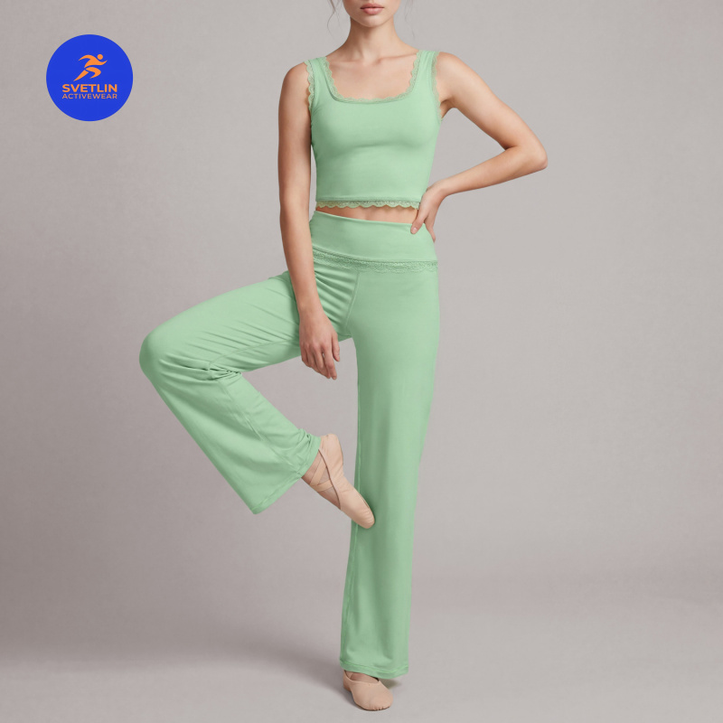 Conjunto deportivo de alta cal - Elastic Lace Trim reseña y precio
