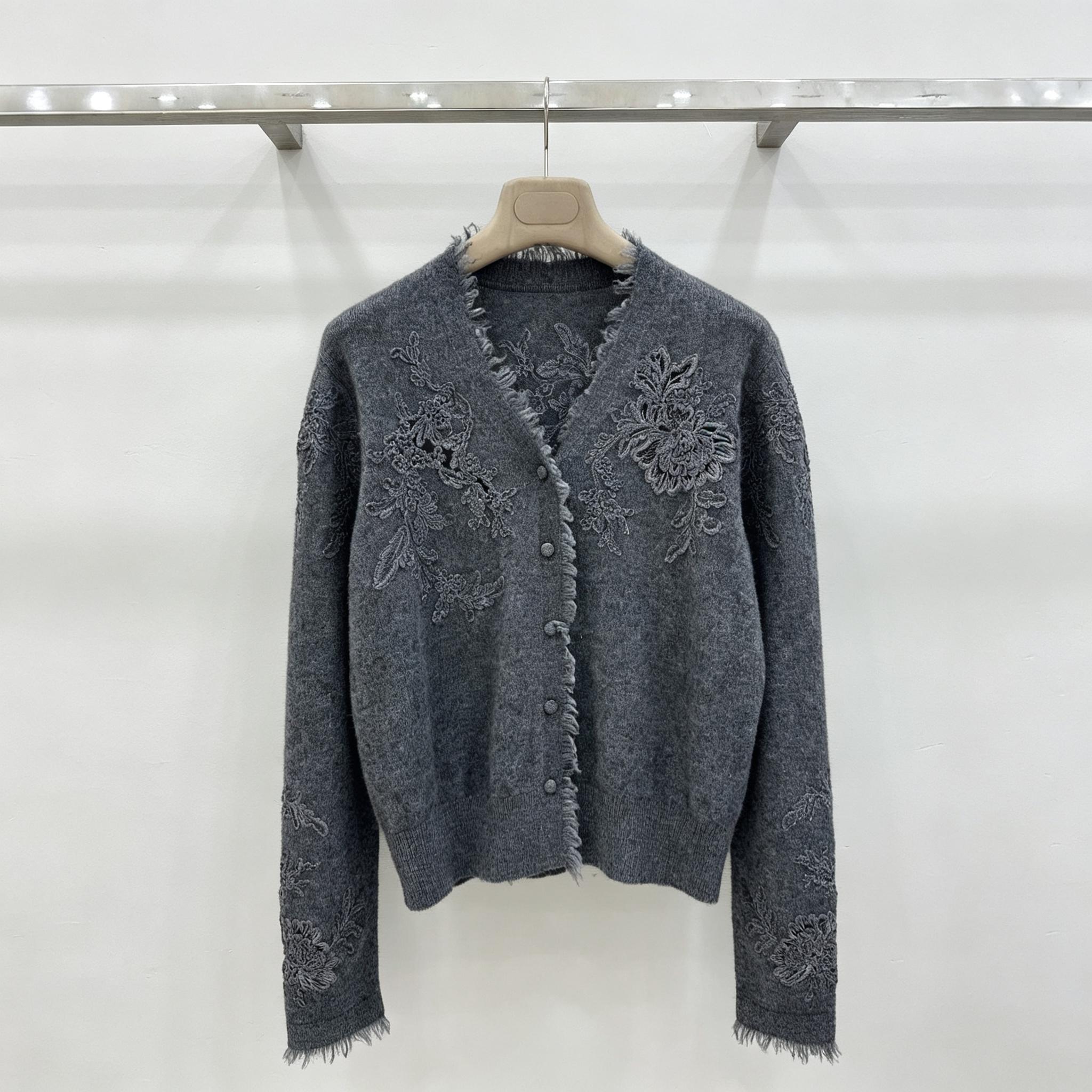 Cárdigan de punto con cuello e - Tassel Fringe Trim reseña y precio