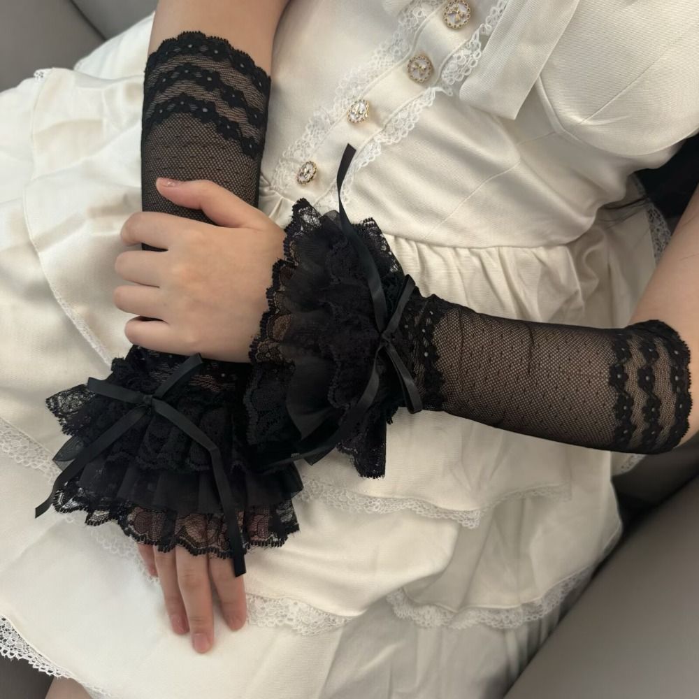 Guantes sin dedos de encaje ca - Elastic Lace Trim reseña y precio