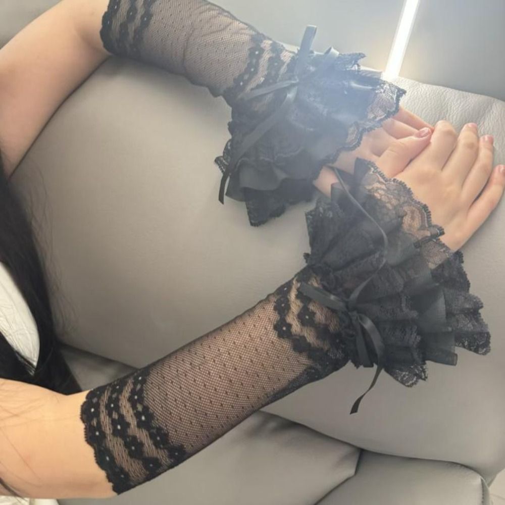 Guantes sin dedos de encaje ca - Elastic Lace Trim reseña y precio